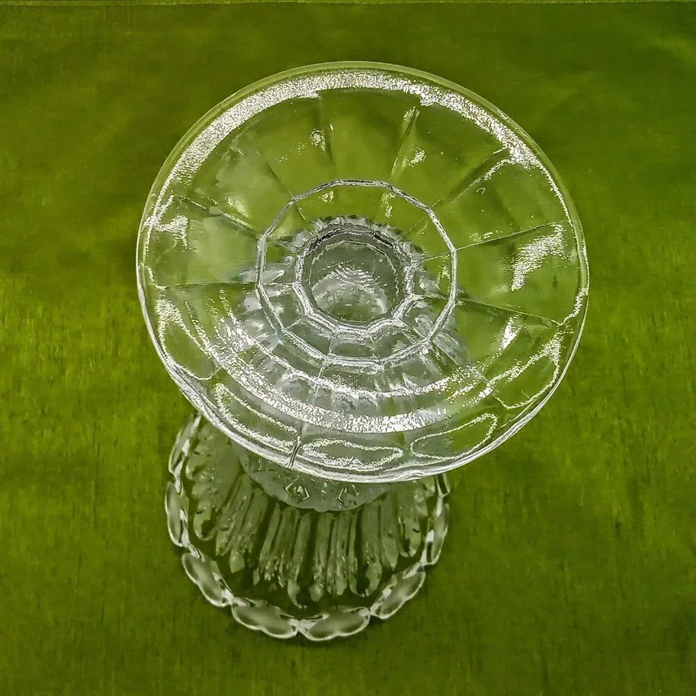 Clear Crystal Tall Glass Vase Frosted Hearts Rim
